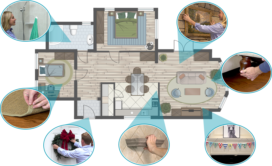 Floorplan of different rooms in a house